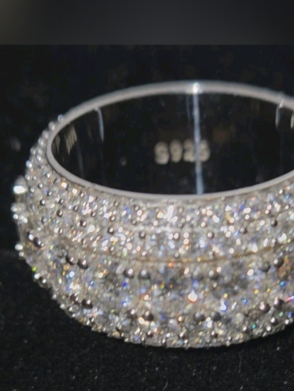 3 Carat Moissanite 925 Sterling Silver Band Ring, Bling Iced, Size 8 - Picture 6 of 9